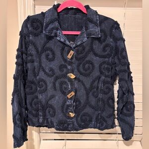 Produce Company Navy Blue Textured Women's Jacket